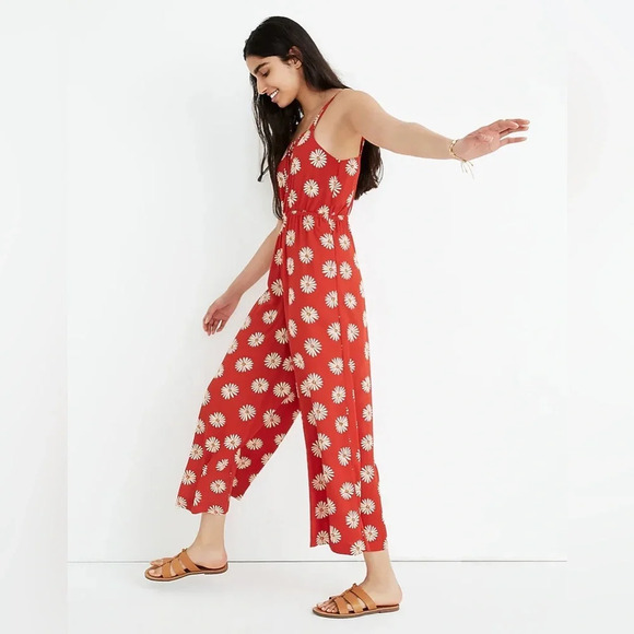 MADEWELL NWOT Button Front Tank Jumpsuit‎ in Daisy Daydream - Picture 2 of 8